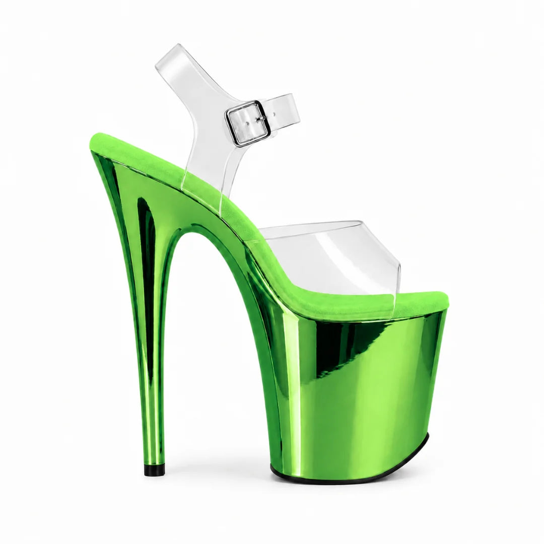 Jewel Heels - Chrome Fairy Green - 8 inch