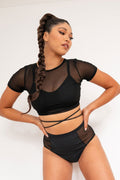 Lunalae - Ember Mesh Top dos nu à nouer Noir