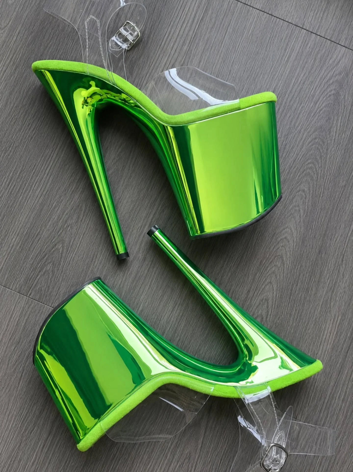 Jewel Heels - Chrome Fairy Green - 8 inch