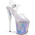 Pleaser - Flamingo 808MC - Holographic Mermaid - 8 inch