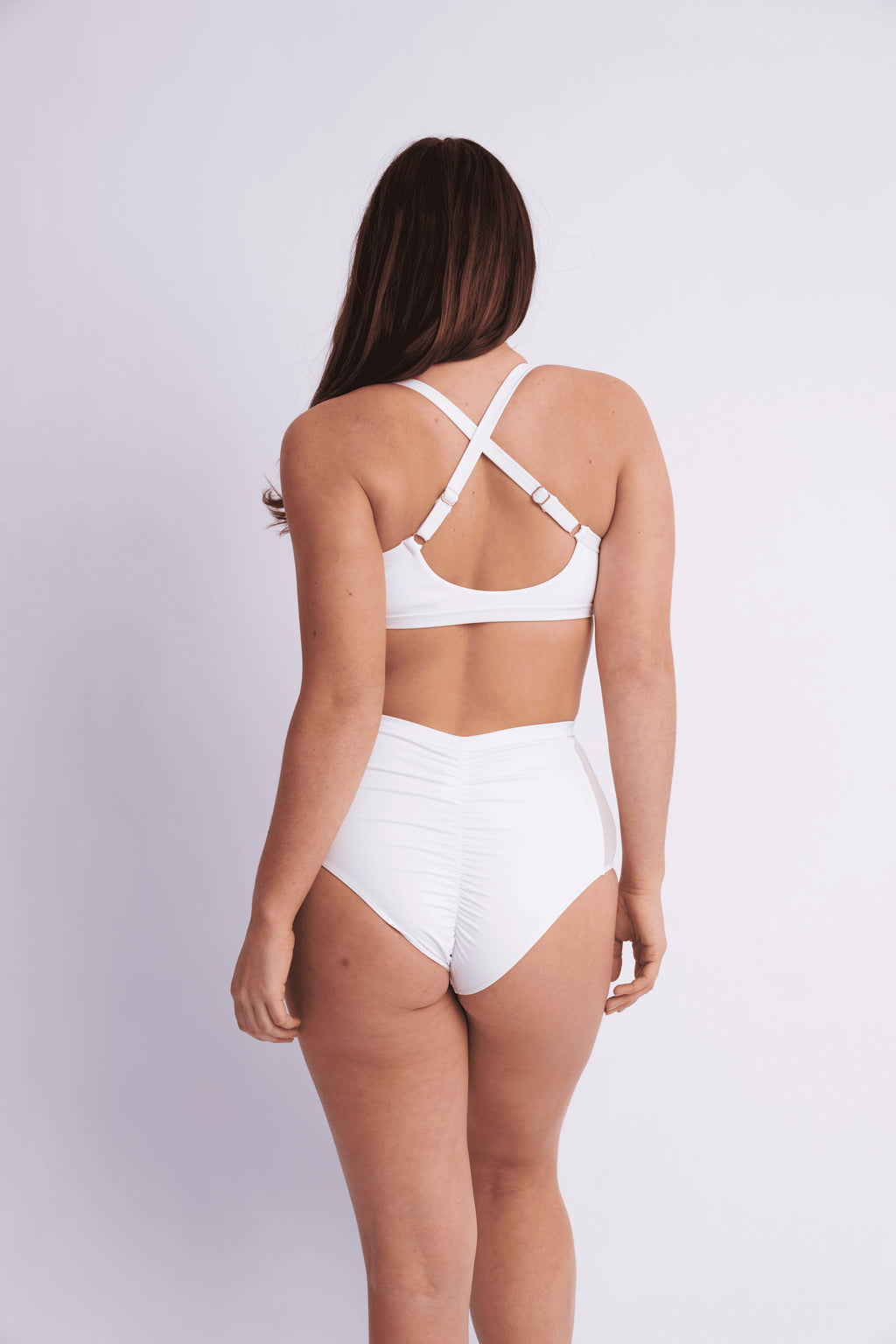 Lunalae - Gigi Top - Mesh Pannelled Top Recycled White