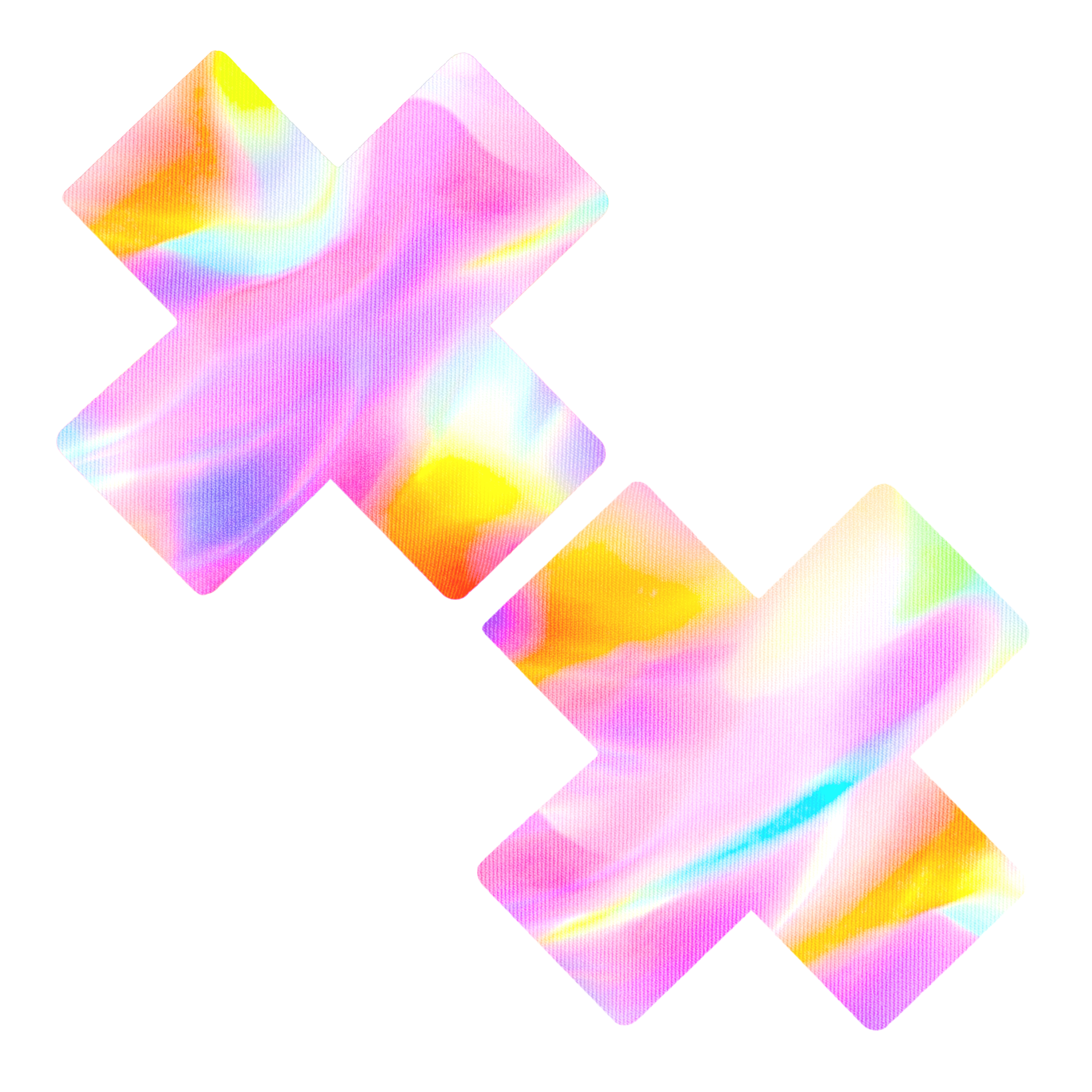 Neva Nude - Nippies en tissu J Valentine - Licorne Pâtisserie Tie Dye UV Iridescent X