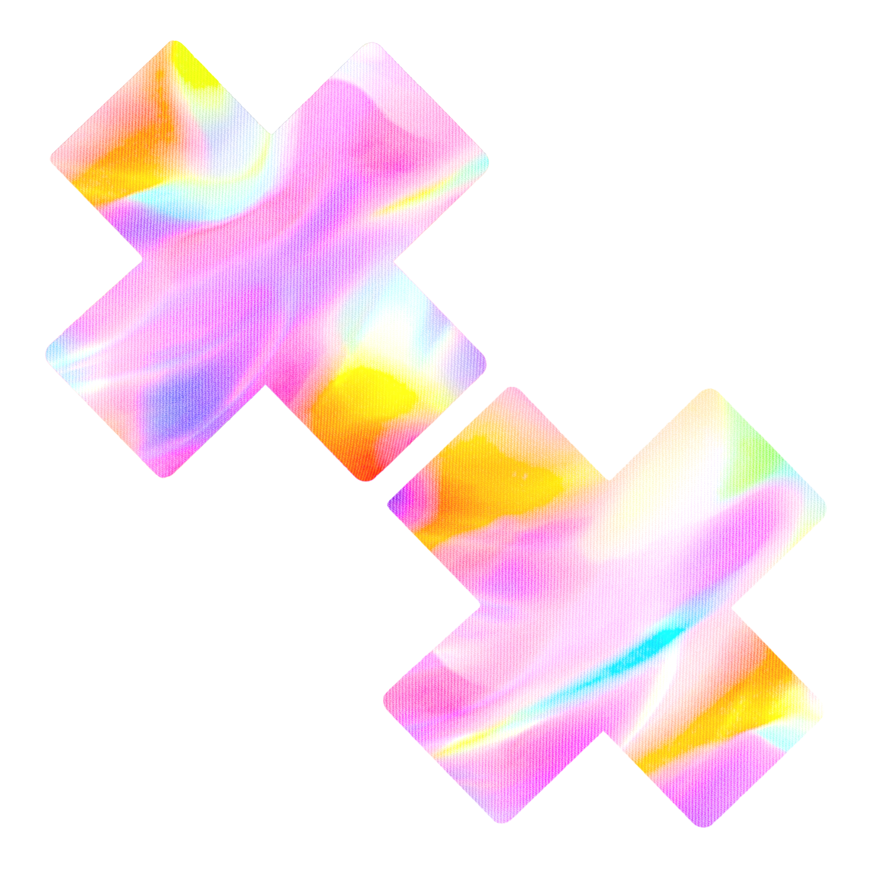 Neva Nude - Nippies en tissu J Valentine - Licorne Pâtisserie Tie Dye UV Iridescent X