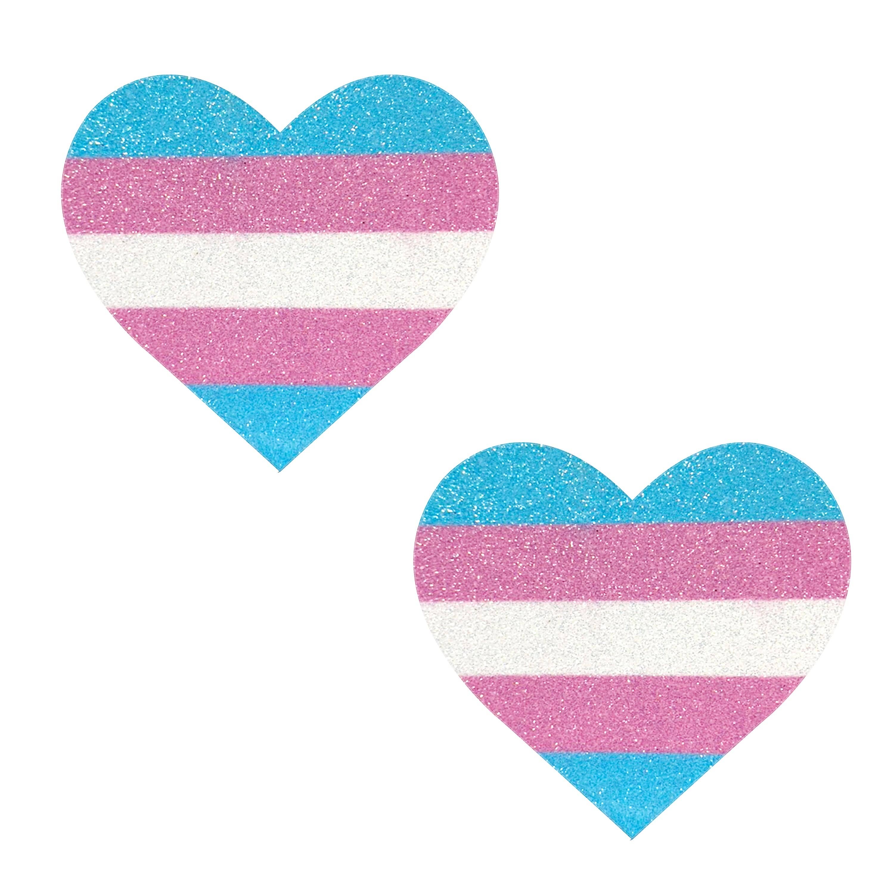 Neva Nude - Nippies pailletés cœurs drapeau des fiertés