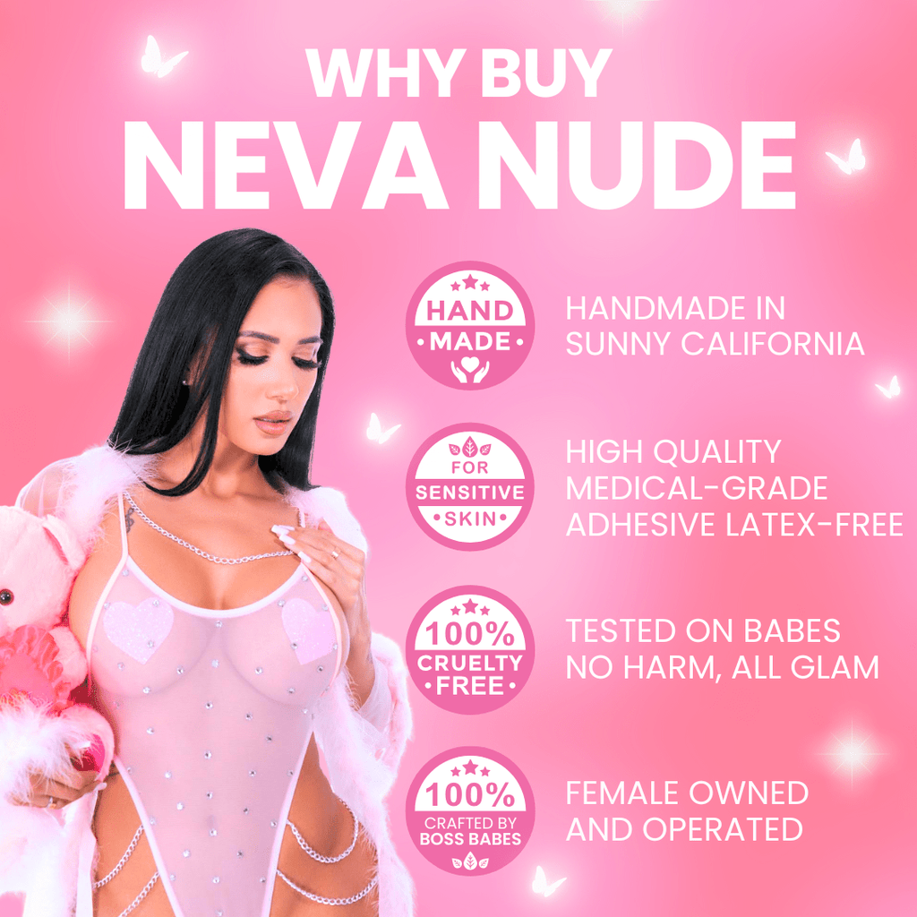 Neva Nude - Nippies holographiques Dirty Slut Dom I Heart U