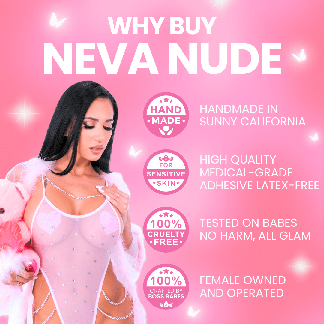 Neva Nude - Nippies holographiques Dirty Slut Dom I Heart U