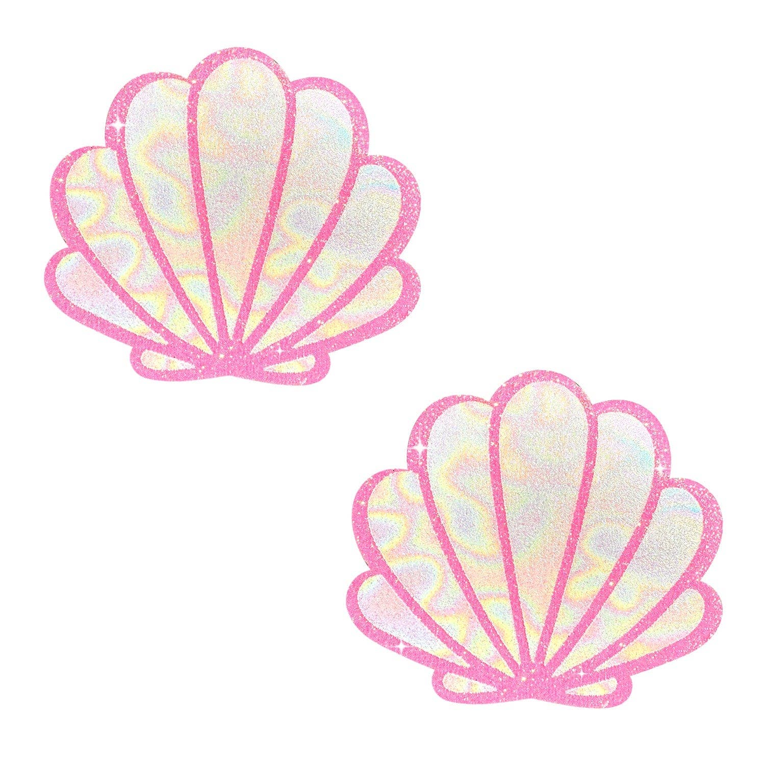 Neva Nude - Nippies Coquillage Sirène Scintillant Opale Lumière Noire Paillettes Rose Clair