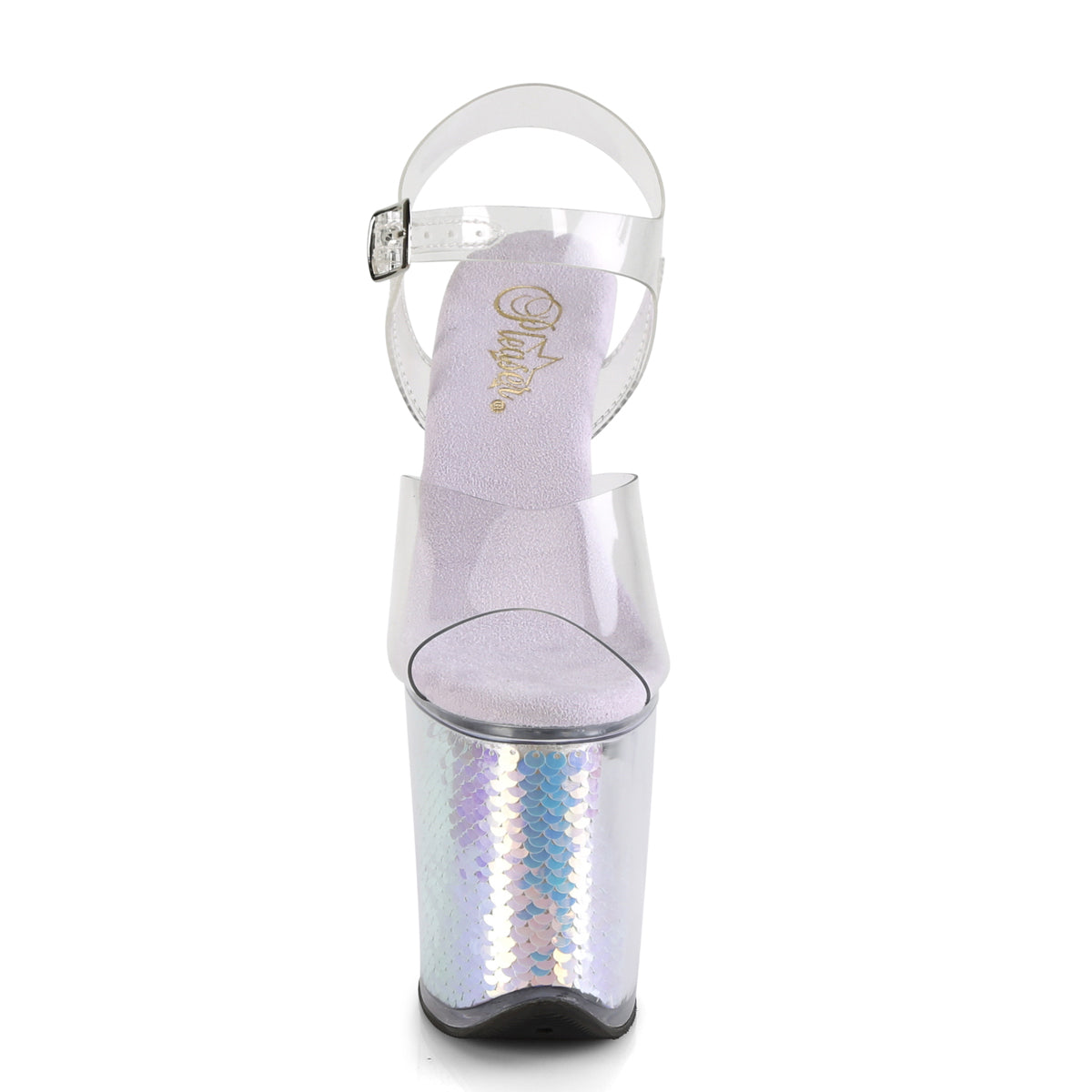 Pleaser - Flamingo 808MC - Holographic Mermaid - 8 inch