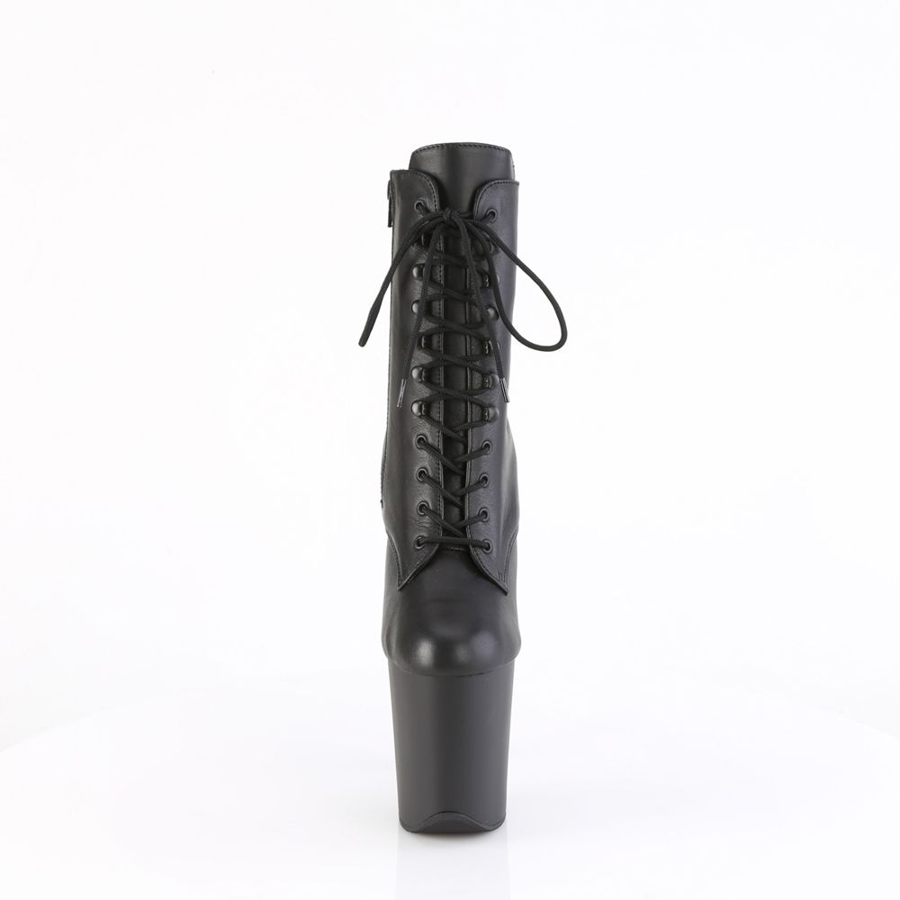 Pleaser - Flamingo 1020 - Black Cuir - 8inch