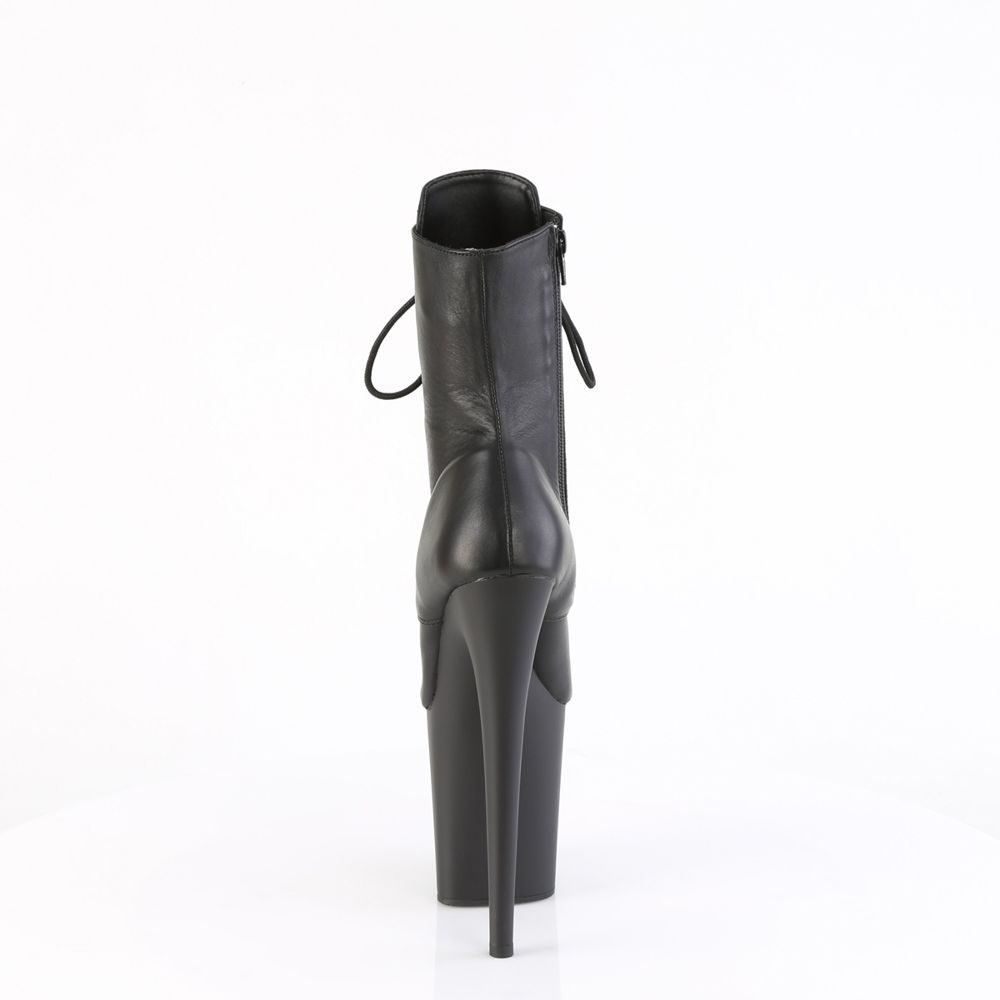 Pleaser - Flamingo 1020 - Black Cuir - 8inch