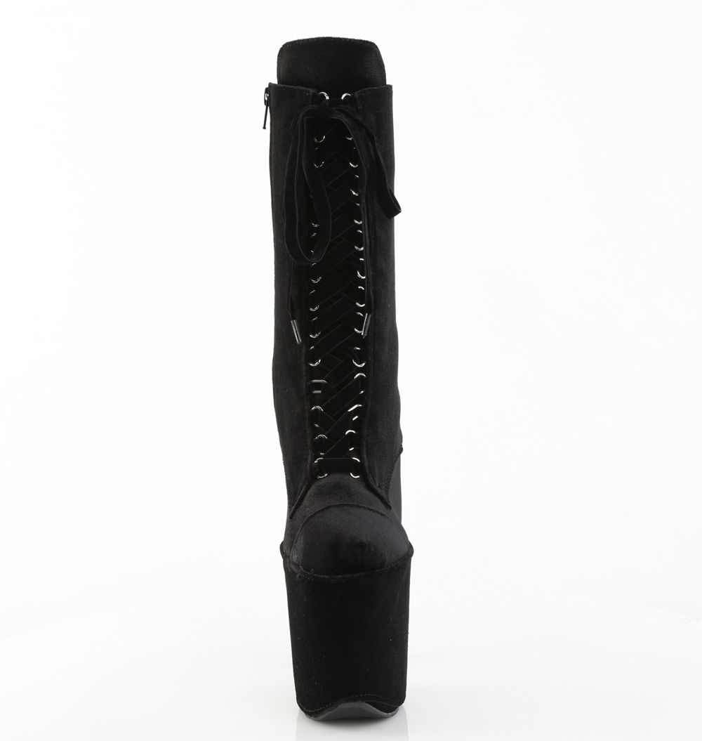 Pleaser – Flamingo 1045 – Black Velvet – 8inch