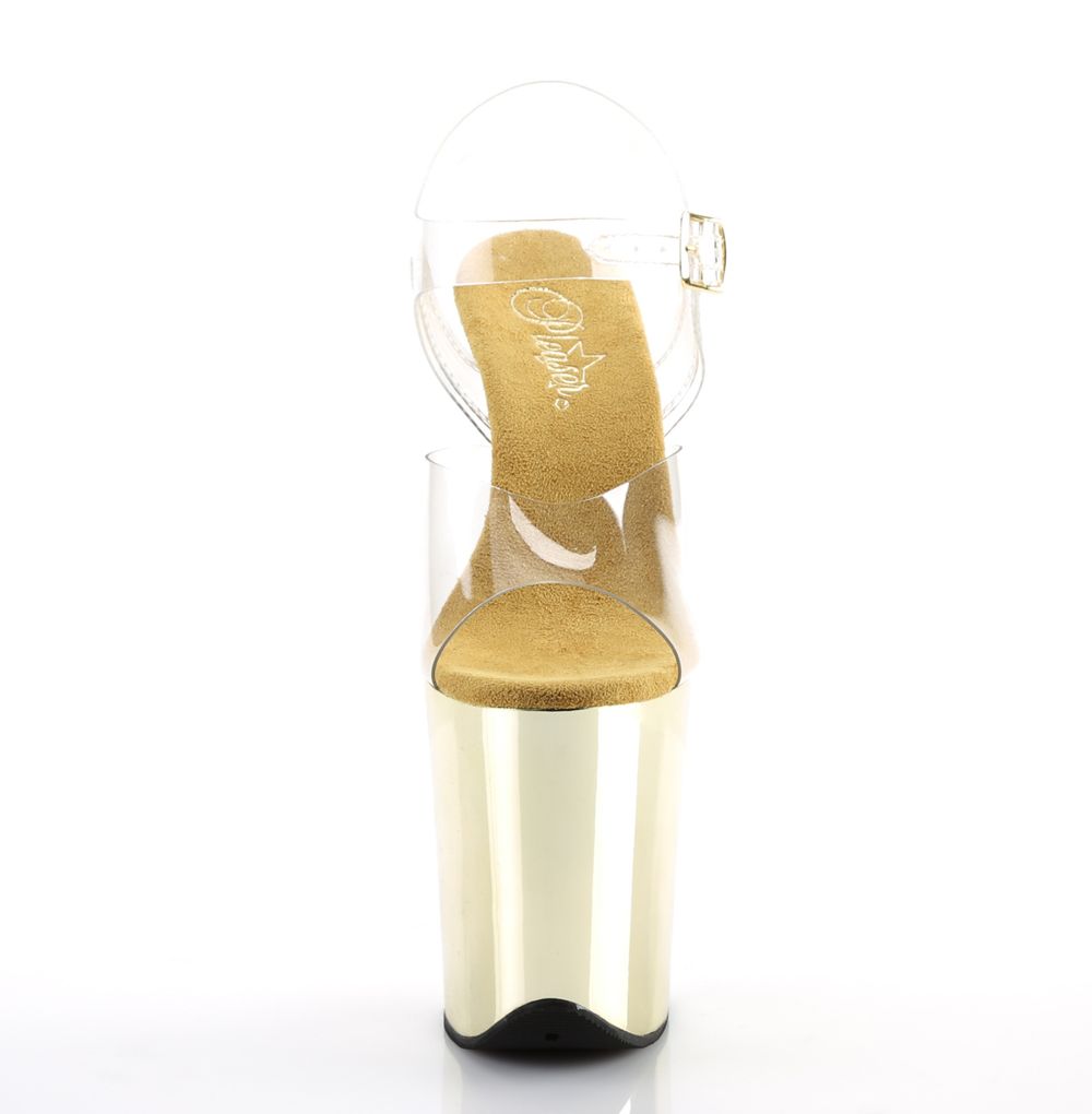 Pleaser - Flamingo 808 - Gold Chrome - 8inch
