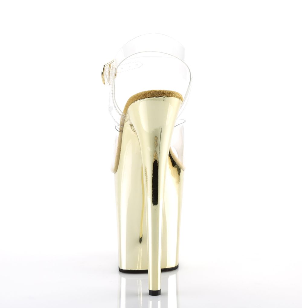 Pleaser - Flamingo 808 - Gold Chrome - 8inch