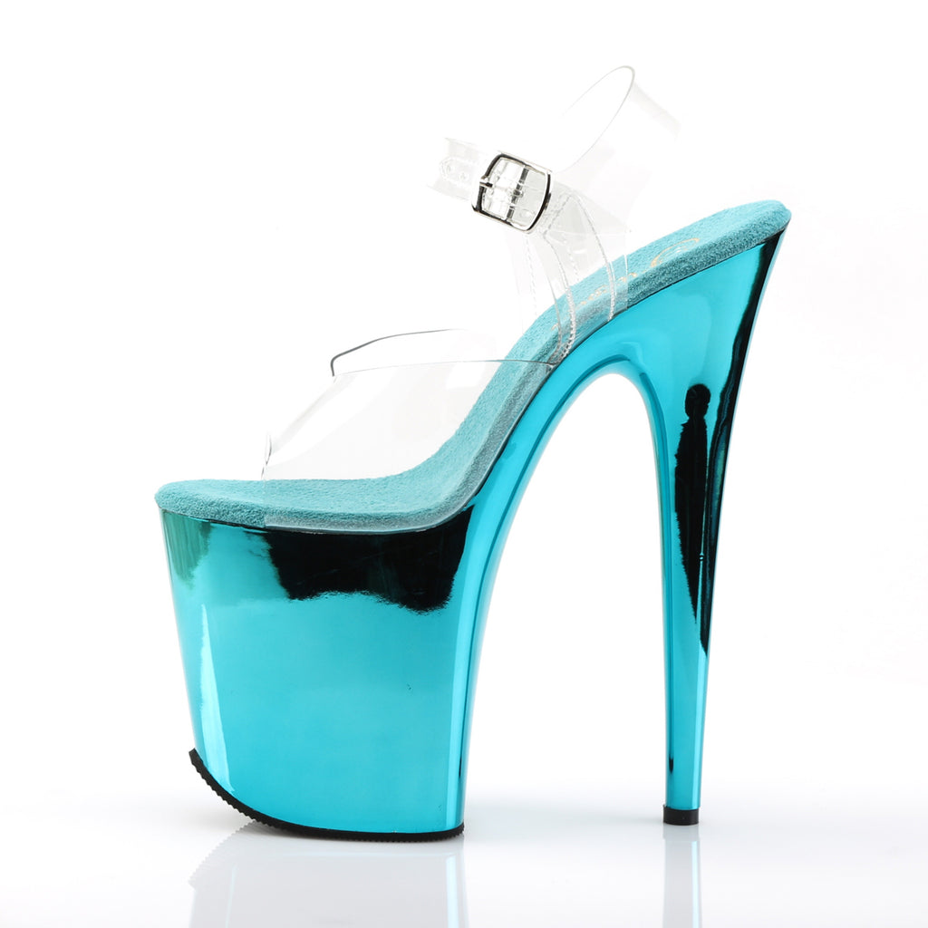 Pleaser - Flamingo 808 - Turquoise Chrome - 8inch