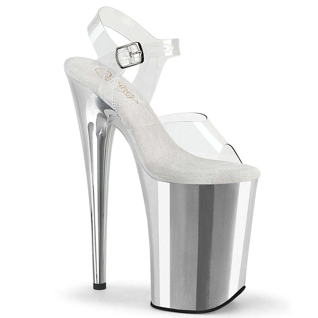 Pleaser - Infinity 908 - Silver Chrome - 9inch