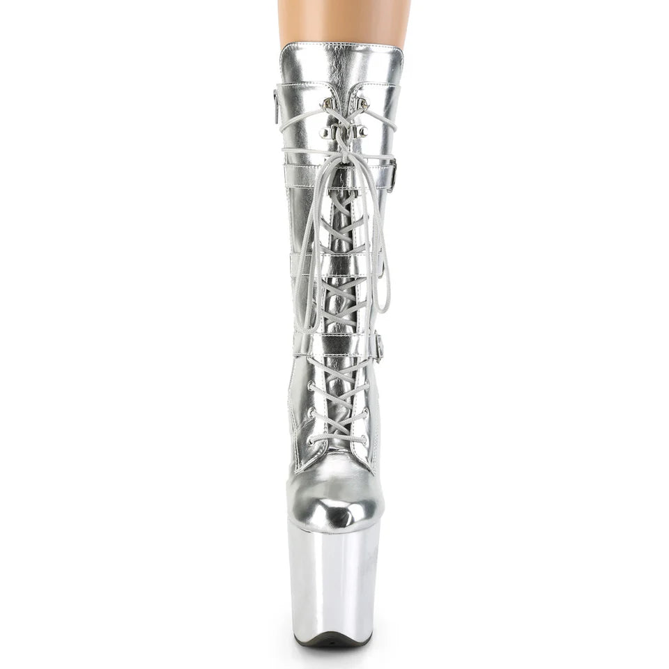 Pleaser - Flamingo 1053 - Silver - 8 inch