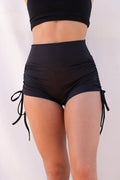 Vetement de poledance Lunalae short taille-haute de couleur noire