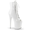 Pleaser - Flamingo 1021 - Open Toe White - 8 inch