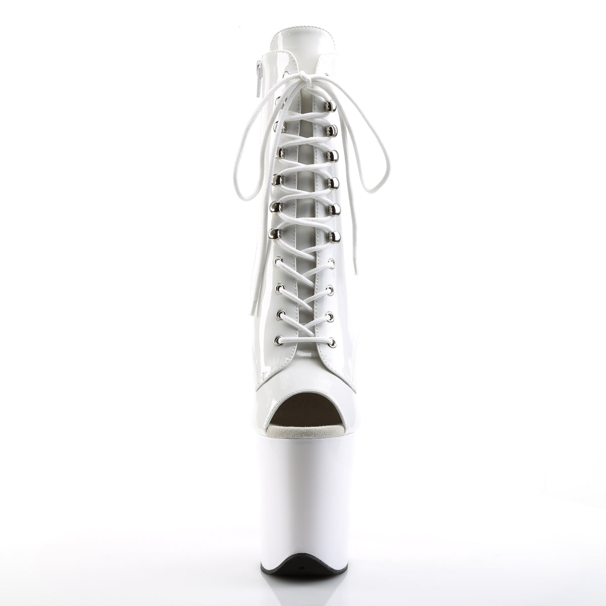 Pleaser - Flamingo 1021 - Open Toe White - 8 inch