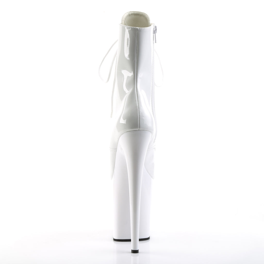 Pleaser - Flamingo 1021 - Open Toe White - 8 inch