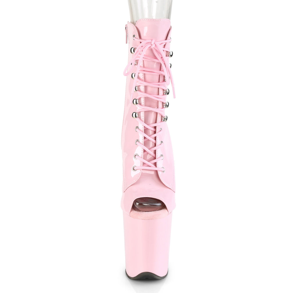 Pleaser - Flamingo 1021 - Open Toe Baby Pink - 8 inch