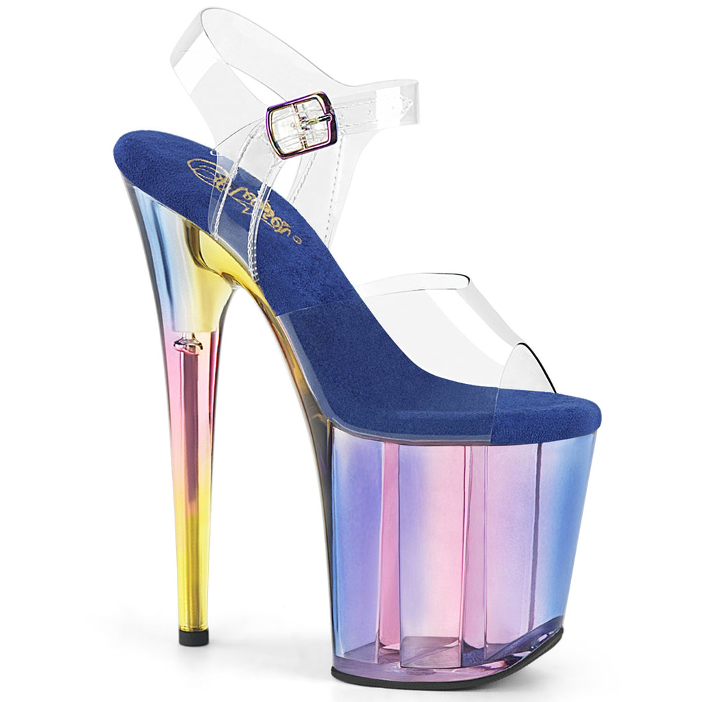 Pleaser - Flamingo 808HT - Blue Multi Tinted - 8 inch