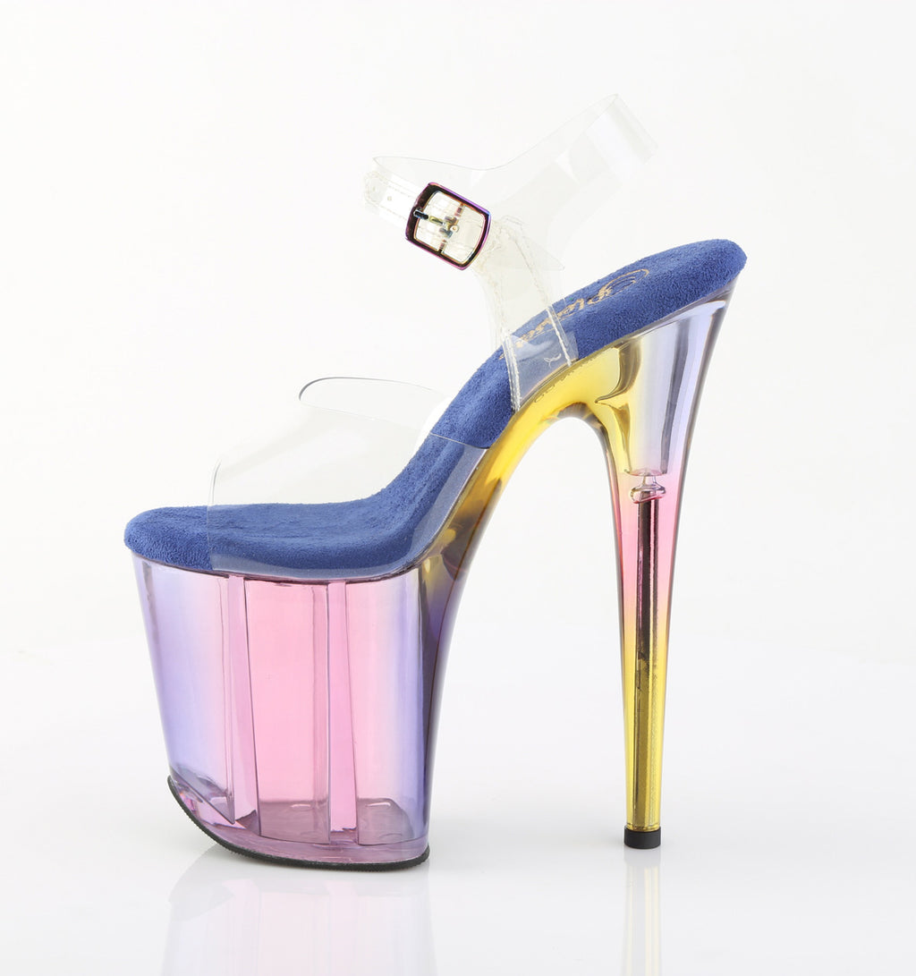 Pleaser - Flamingo 808HT - Blue Multi Tinted - 8 inch