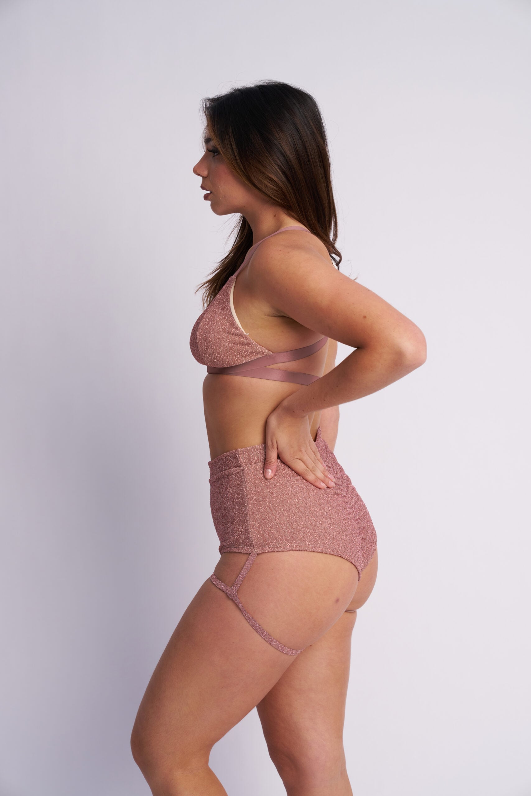 Lunalae -Follow Me Bra - Rose Gold Lurex