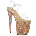 Pleaser - Flamingo 808LG - Rose Gold Multi Glitter - 8 inch