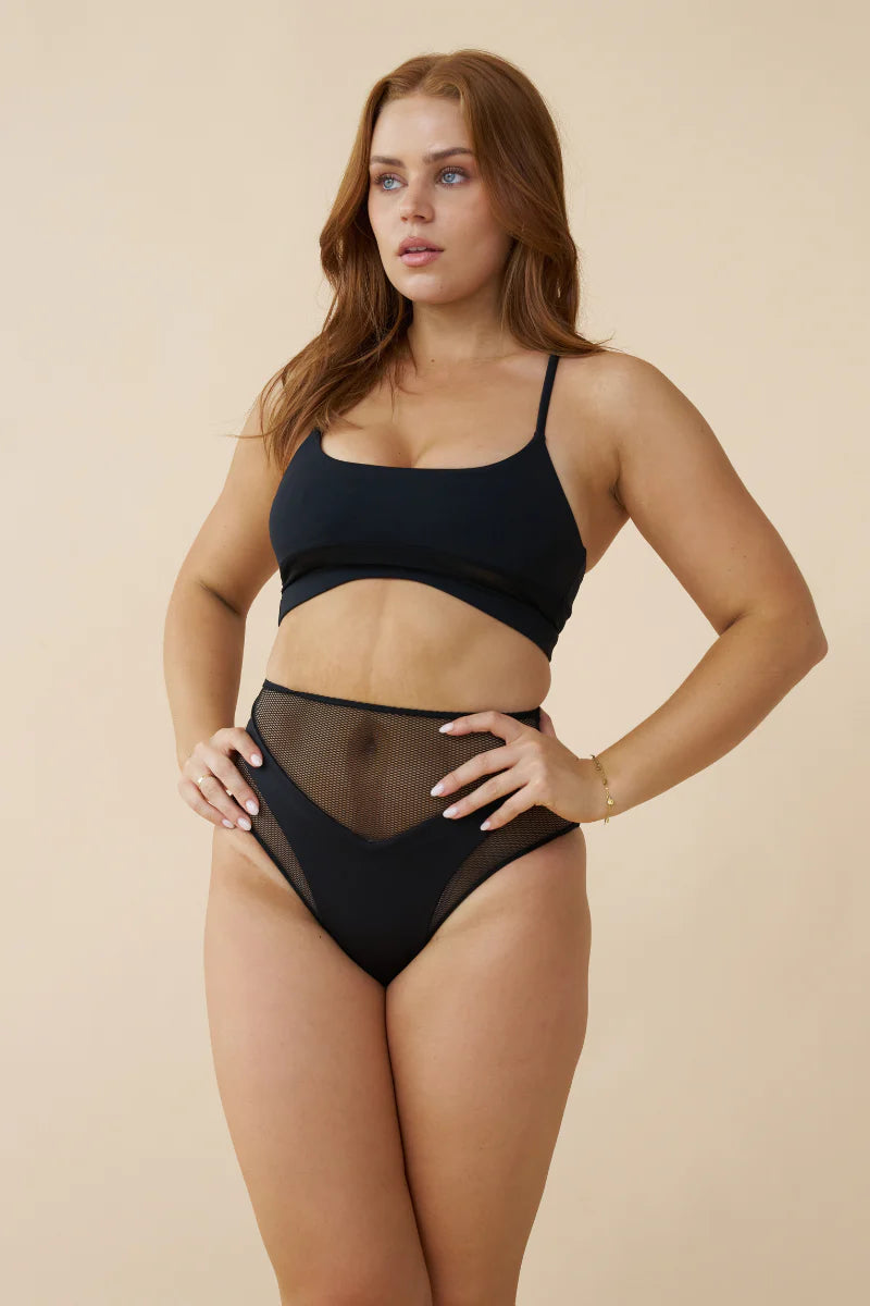 Lunalae - Blake High Waist Mesh Short Black