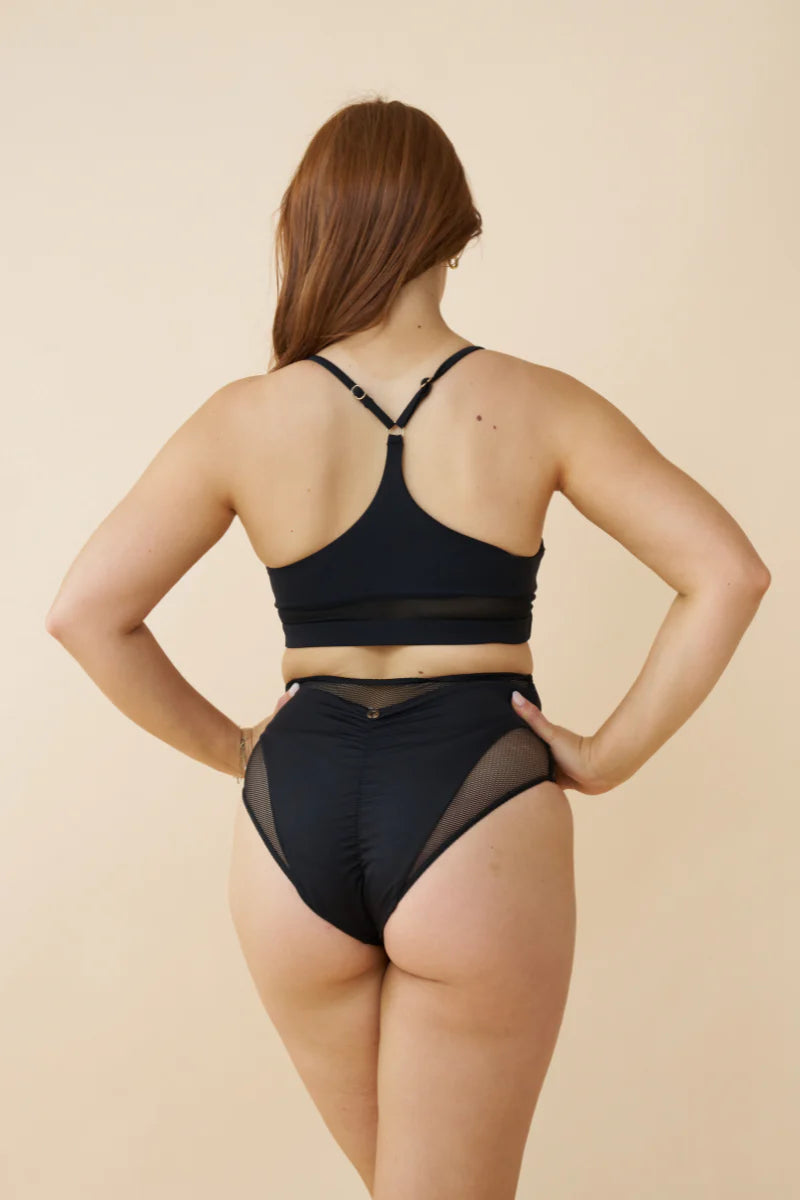 Lunalae - Blake High Waist Mesh Short Black