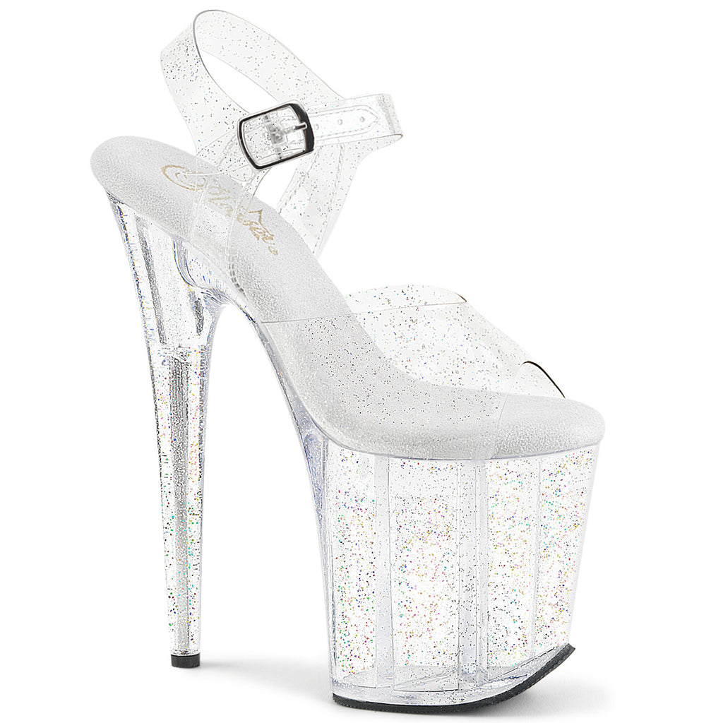 Pleaser - Flamingo 808 MMG - Mini Iridescent Glitter - 8 inch