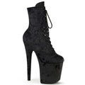 Pleaser - Flamingo 1020WR - Black Shimmering Fabric - 8 inch