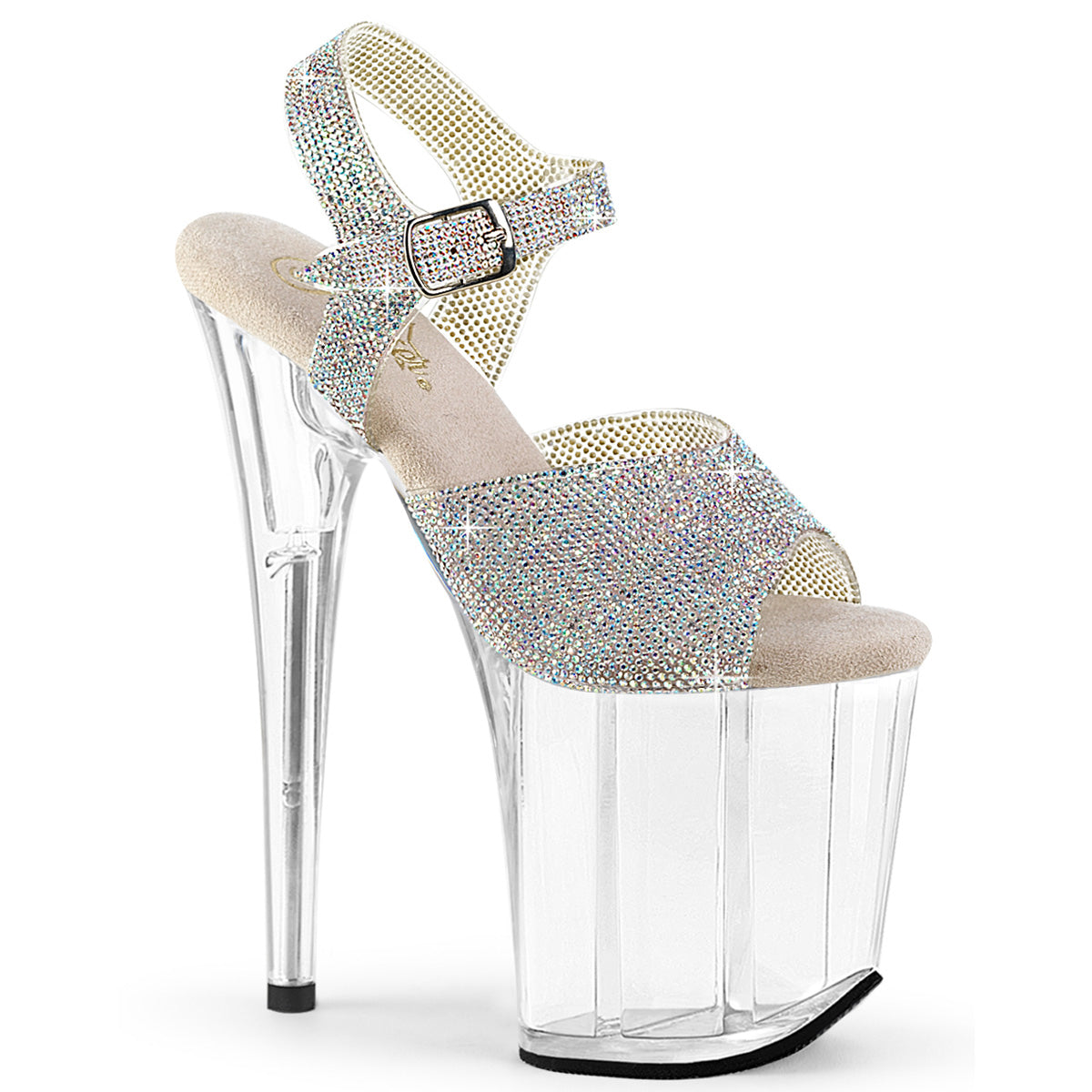 Pleaser - Flamingo 808N - Jelly Rhinestone Fully - 8 inch