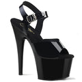 Sandale Pleaser Adore 708N Jelly Like Black noire brillante à talon haut plateforme vue de profil