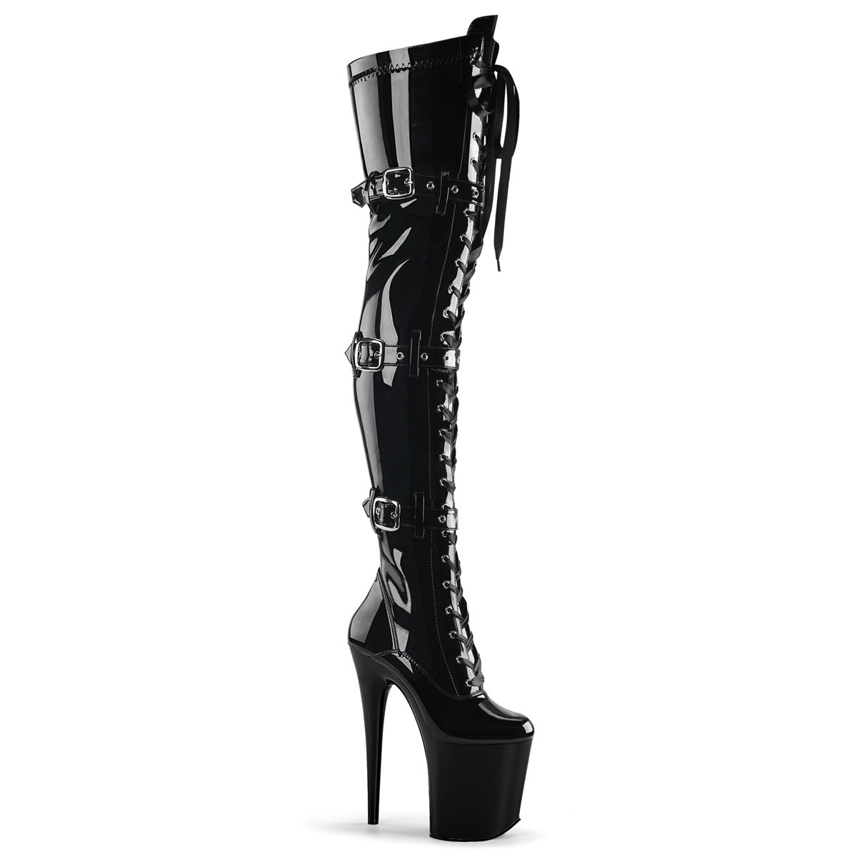 Pleaser - Flamingo 3028 - Black Vinyl - 8 inch