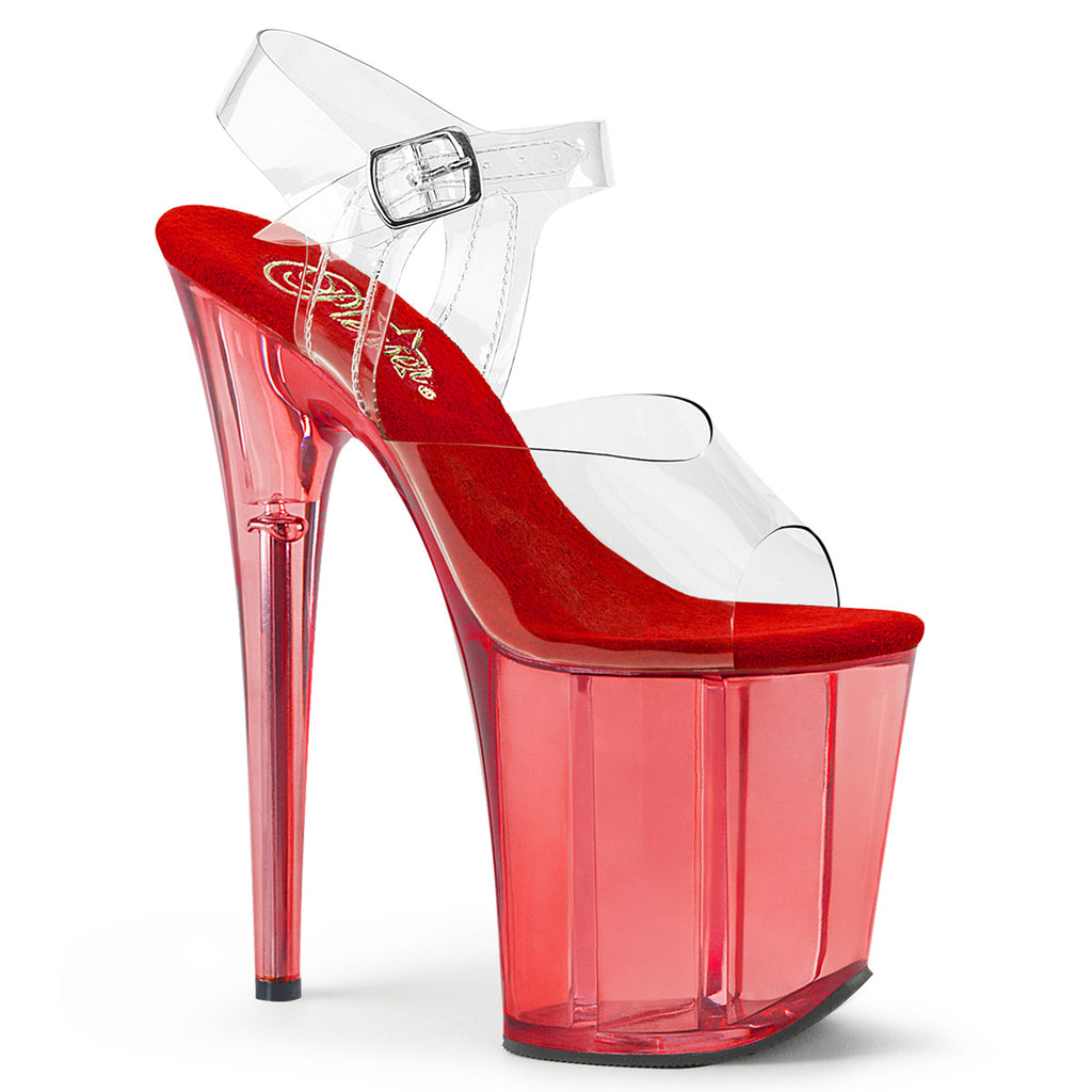 Pleaser - Flamingo 808 - Red Tinted - 8 inch