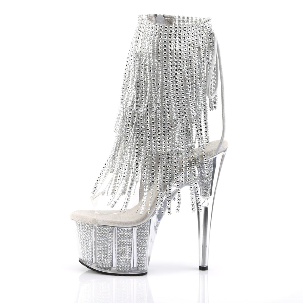 Pleaser - Adore 1017SRS - Clear-Silver Rhinestones - 7 inch
