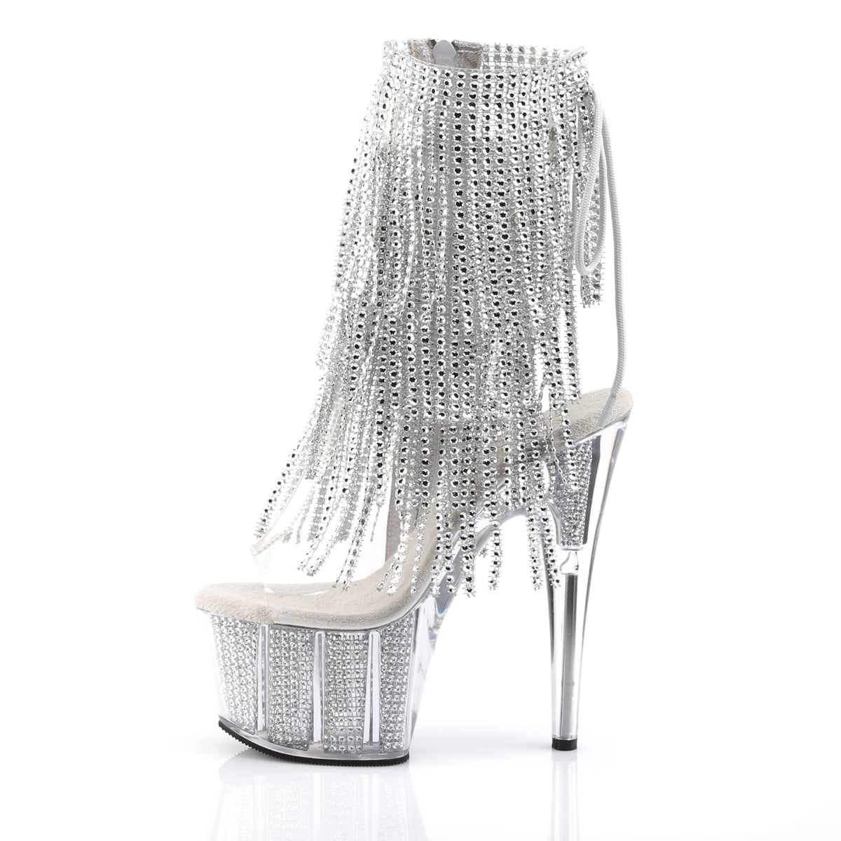 Pleaser - Adore 1017SRS - Clear-Silver Rhinestones - 7 inch