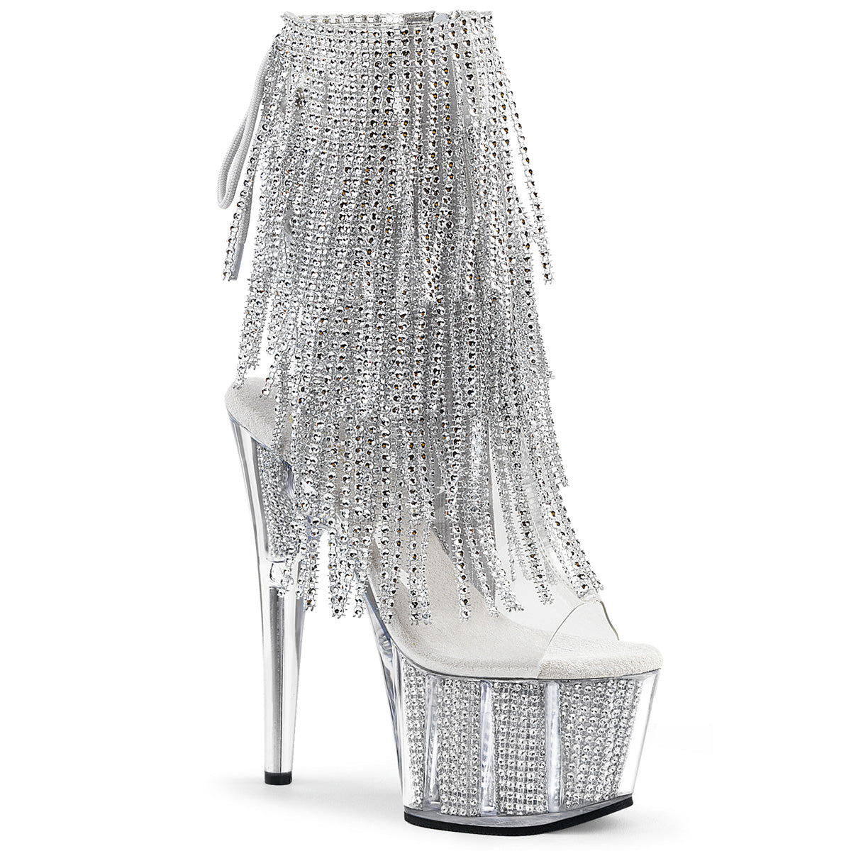 Pleaser - Adore 1017SRS - Clear-Silver Rhinestones - 7 inch