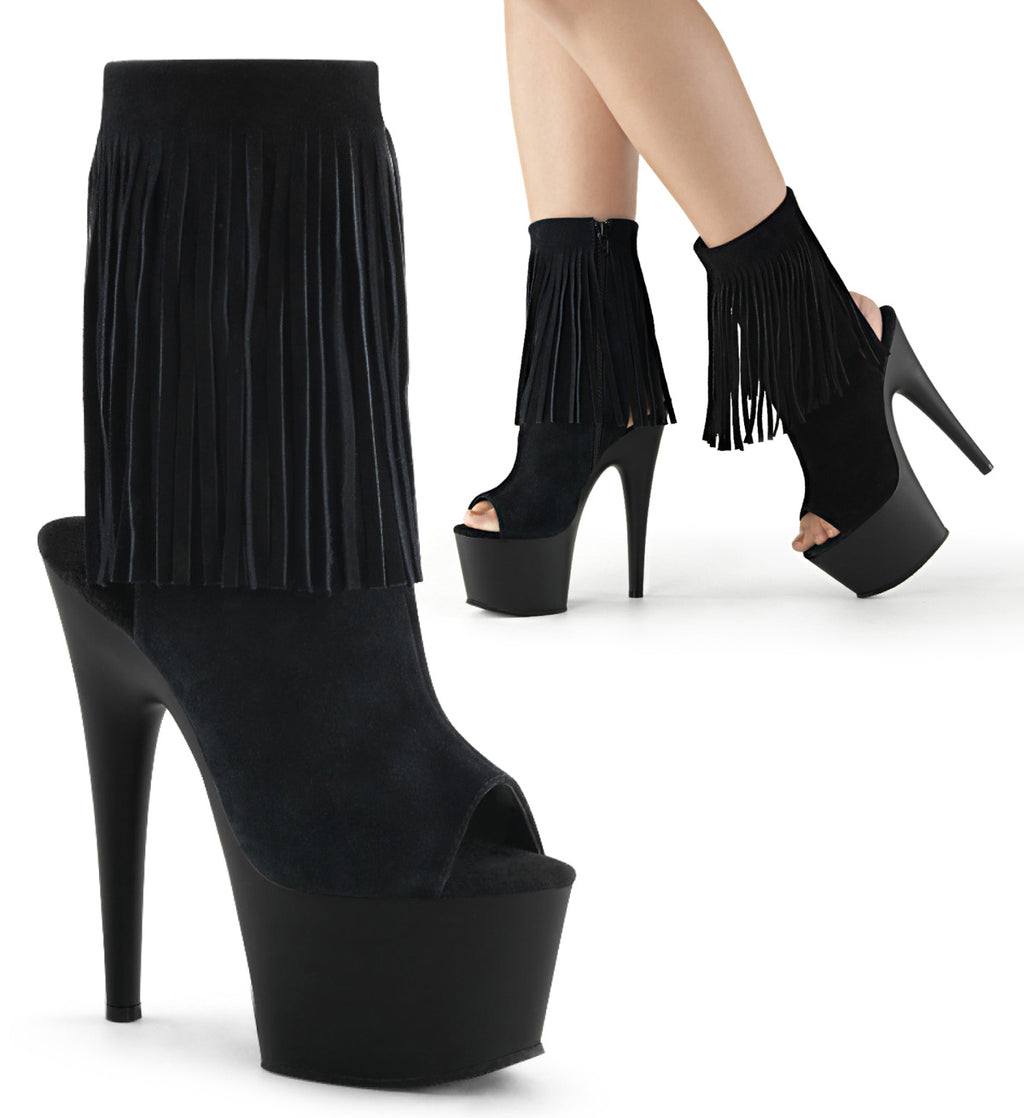 Pleaser - Adore 1019 - Black Suede - 7 inch