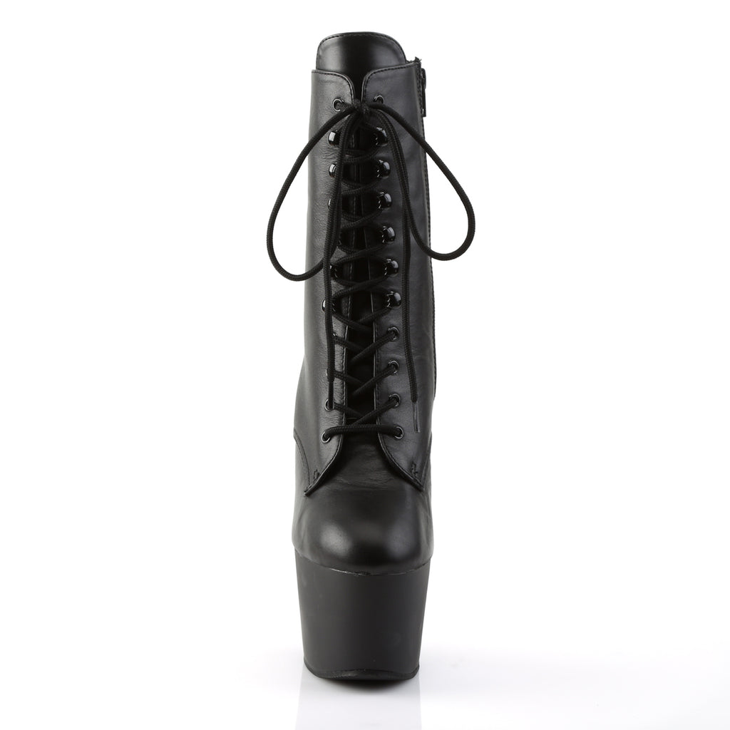Pleaser - Adore 1020 - Black Leather - 7 inch