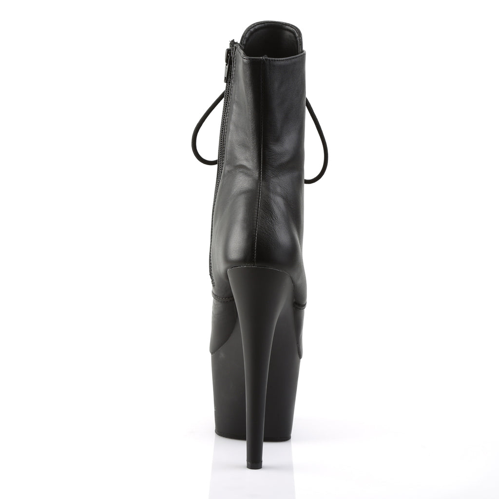 Pleaser - Adore 1020 - Black Leather - 7 inch
