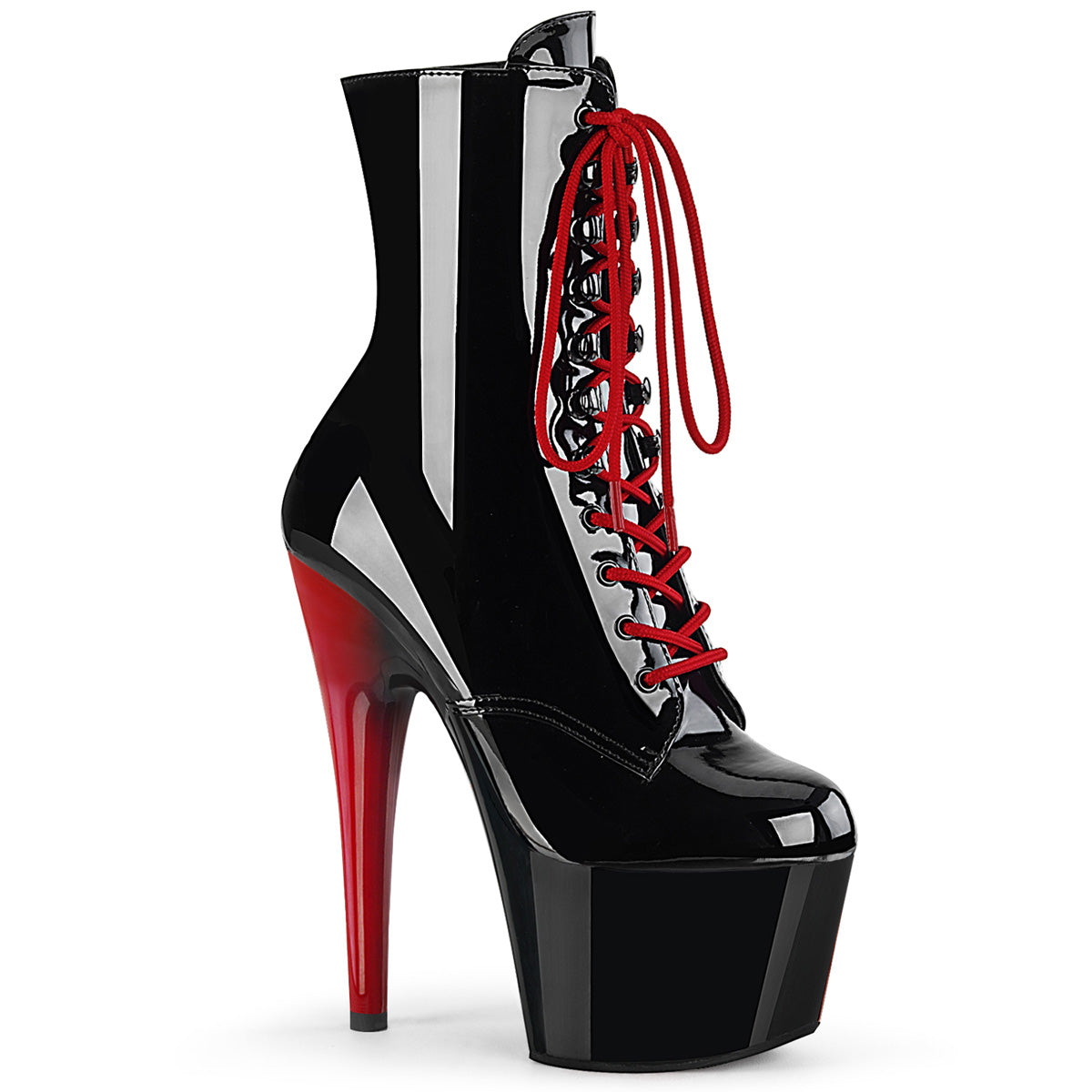 Pleaser - Adore 1020 - Black Red - 7 inch