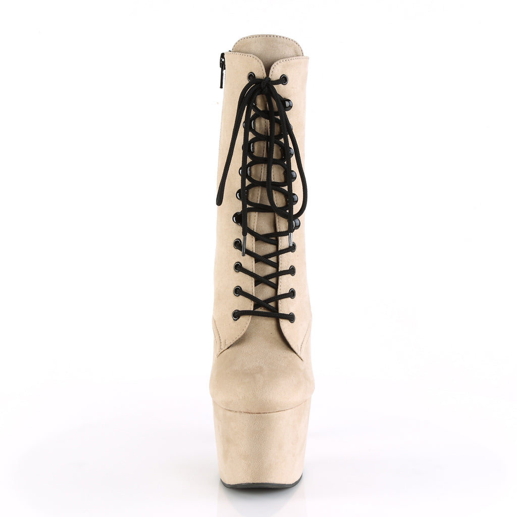 Pleaser - Adore 1020FS - Beige Faux Suede - 7 inch