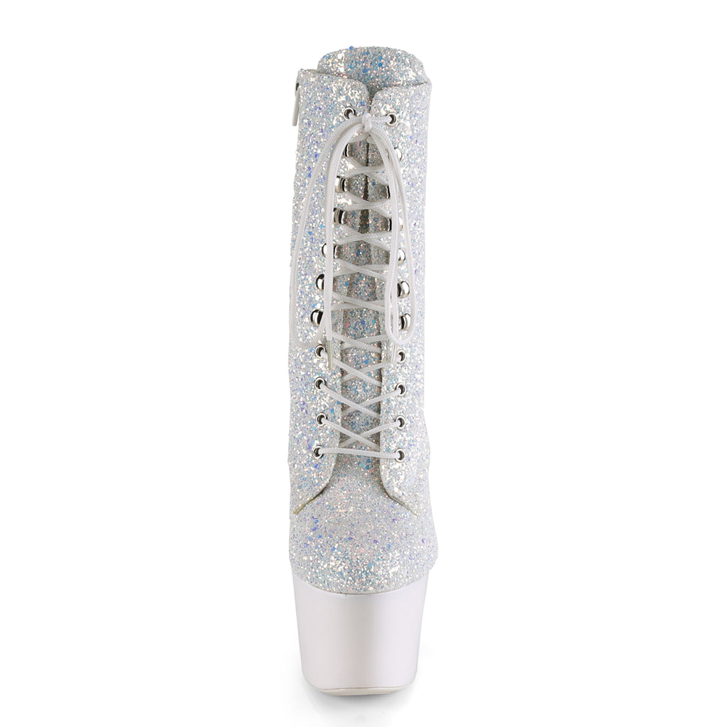 Pleaser - Adore 1020LG - Neon White Multi Glitter - 7 inch