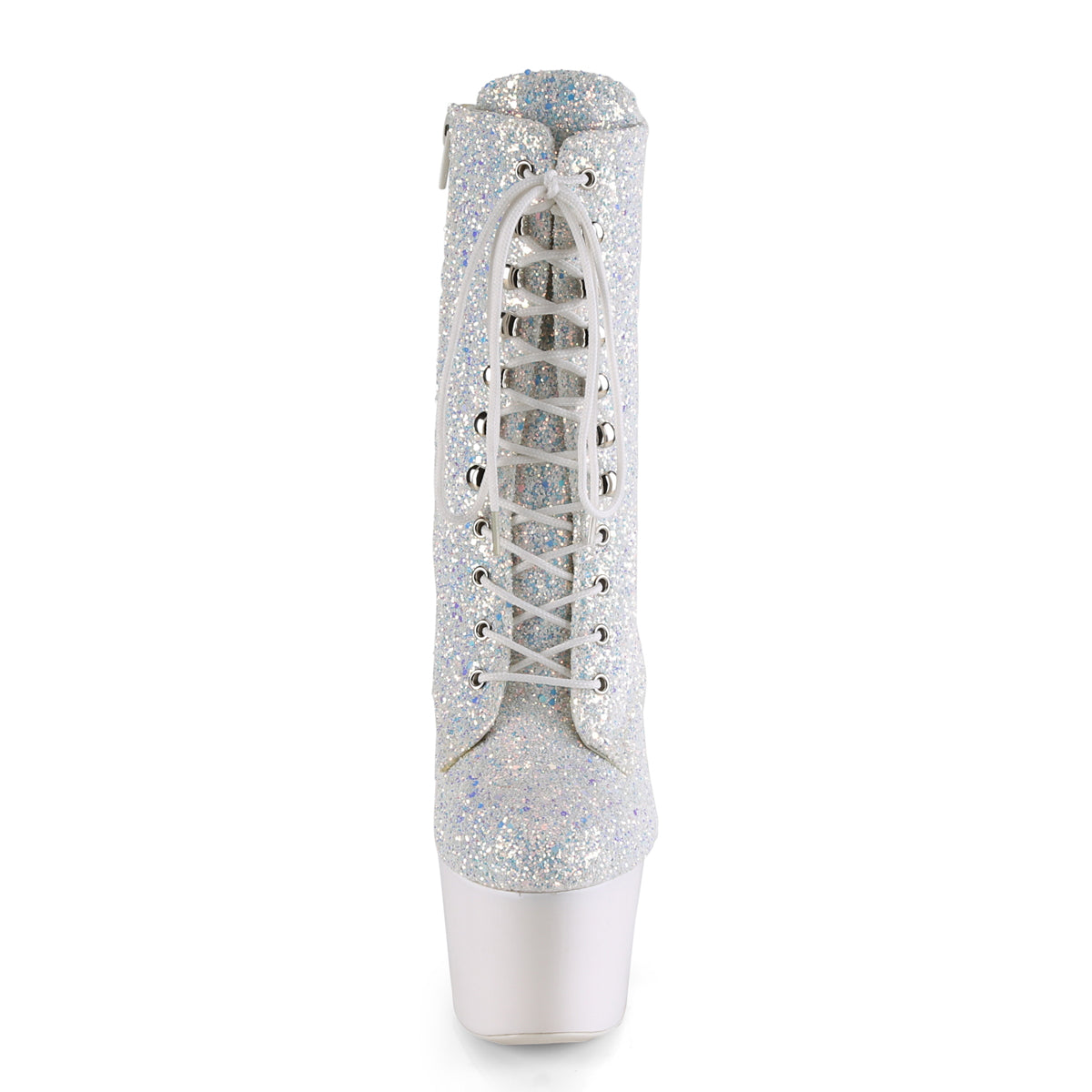 Pleaser - Adore 1020LG - Neon White Multi Glitter - 7 inch