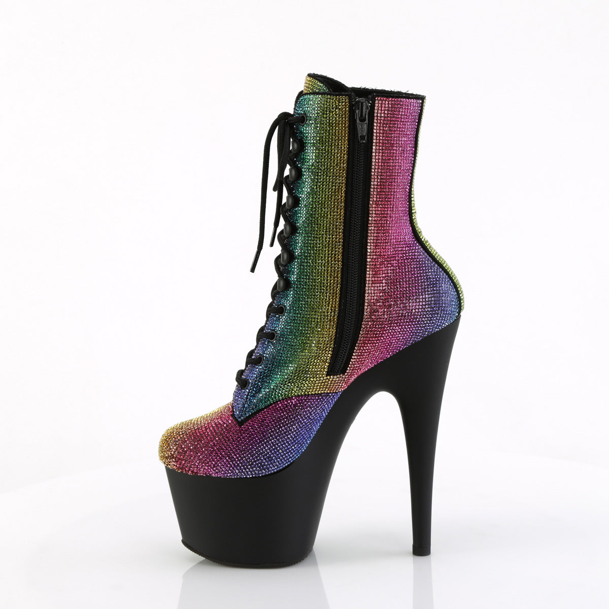 Pleaser - Adore 1020RS - Rainbow Rhinestones - 7 inch