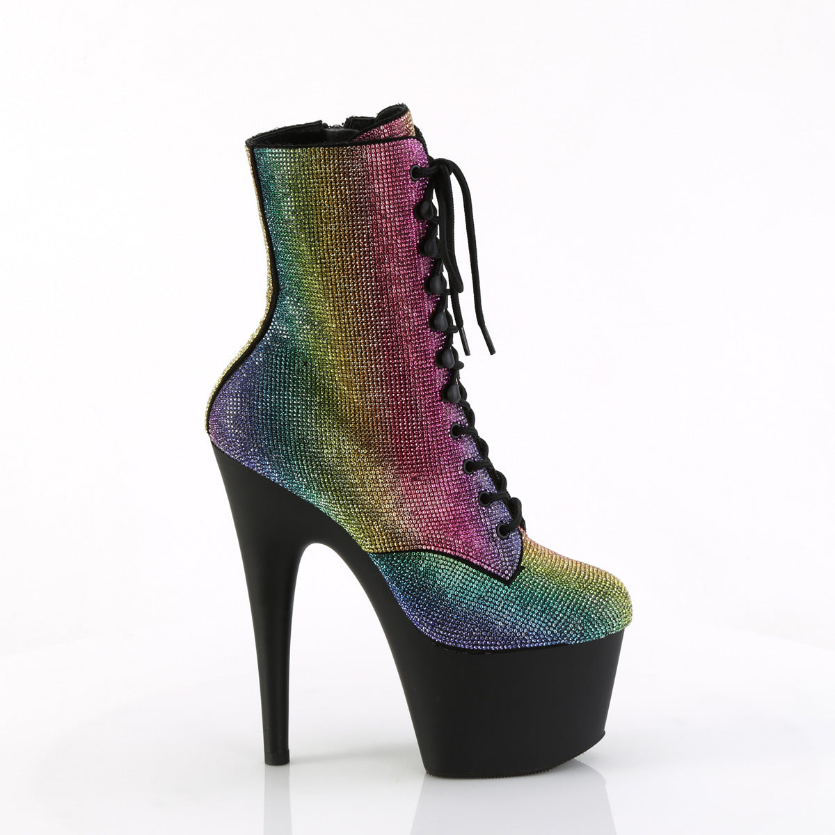 Pleaser - Adore 1020RS - Rainbow Rhinestones - 7 inch