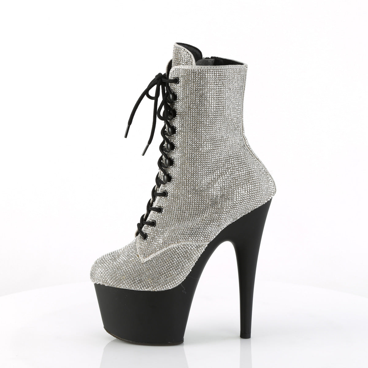 Pleaser - Adore 1020RS - Silver Rhinestones - 7 inch